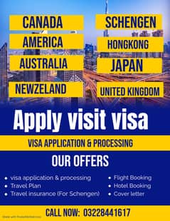 Apply visit visas USA | Canada | UK | Australia | Newzeland | Schengen