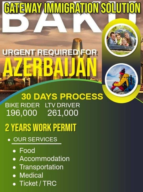 Azerbaijan 2 years work visa available 0