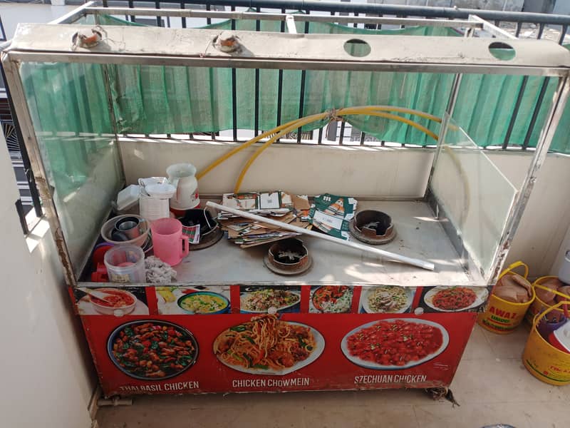 Chinese food counter. biscuit shelf. wood counter. 12