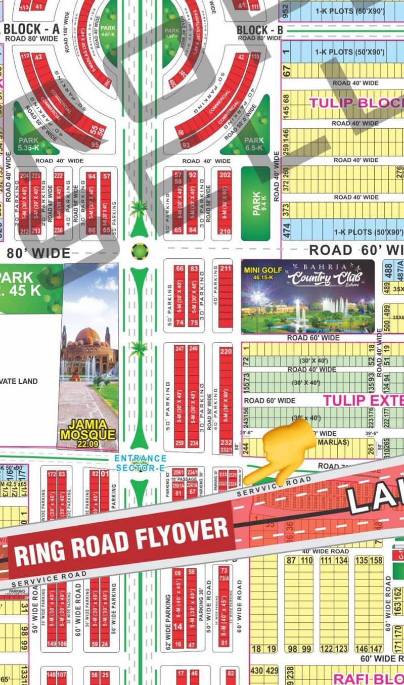 6.5 Marla Openform Best Location Commercial Plot for sale in bahria town Facing RingRoad 0