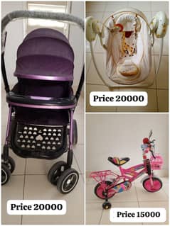 Kids Pram | Baby Stroller | Kids Swing | Kids Cycle for sale