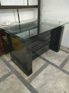 office table with glass