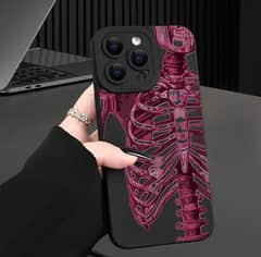 Aesthetic style human skeleton protective silicone phone case !!