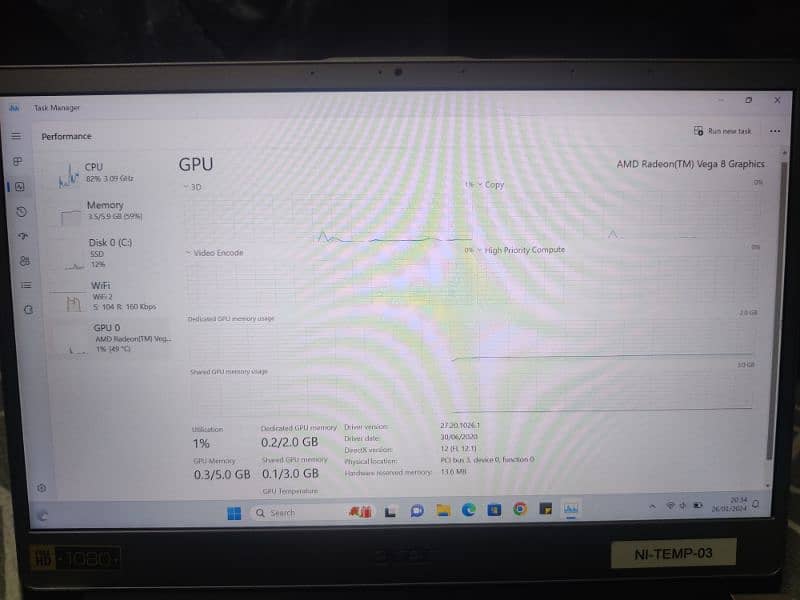 ACER RYZEN 5 LAPTOP with 2gb dedicated graphic card 6