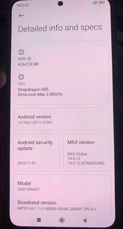 Redmi Note 12. Non pta 6/128Gb ,new condition ,03117738176 4