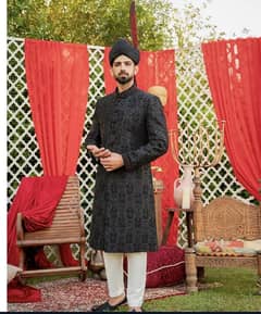 One Time Uniwoth Medium Size Grooms Shirwani Available for Sale