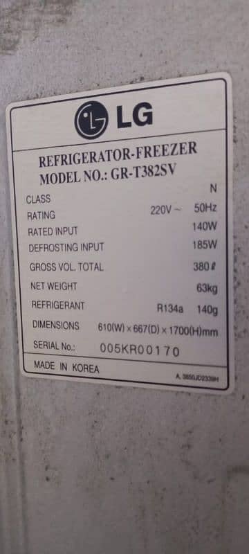 LG FRIDGE NON FROST T382SV 9