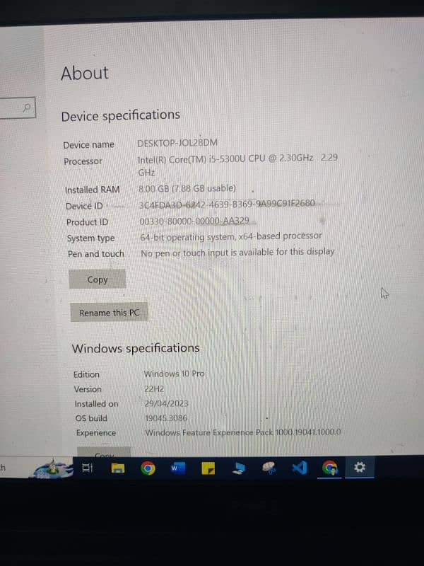 Dell latitude E7450 8GB Ram 256 SSD 5