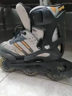 Durable Inline Skates with Stylish Protective Helmet"