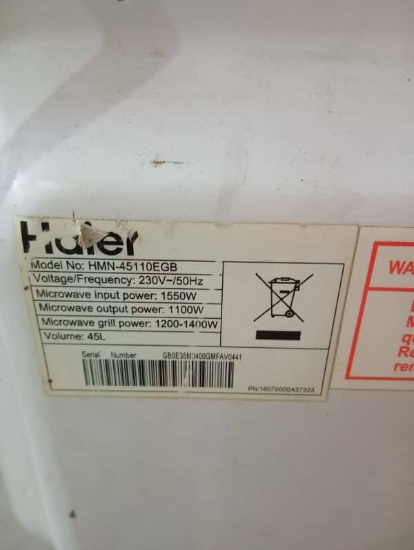 Haier microwave oven 4