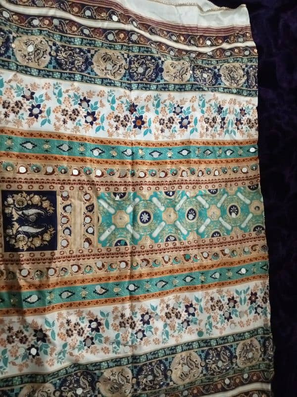 silk printed embroidered dupatta 0