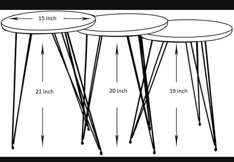 3pc coffee table/side tables 5