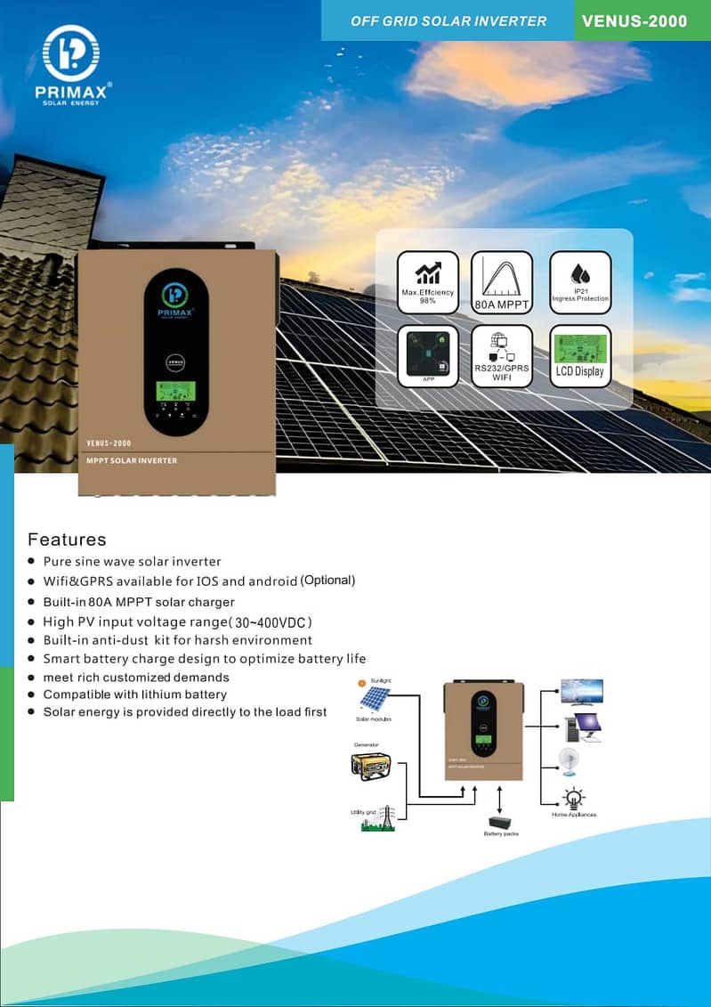 "PRIMAX" VENUS SERIES IP21 HYBRID INVERTER 5