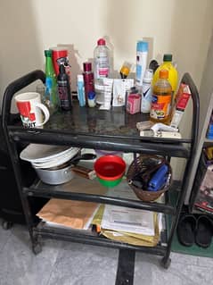 3 Layer stainless steel serving trolley or organizer