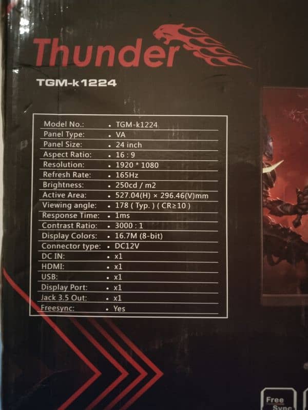 Thunder 24-inch Gaming Display 165hz 4