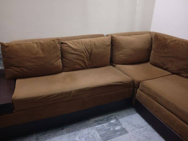 L shape used sofa set 0