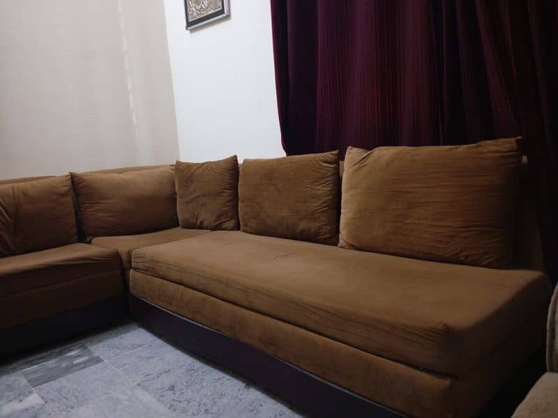 L shape used sofa set 2