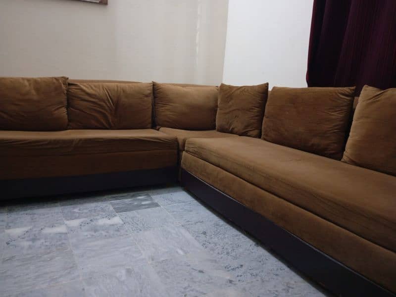 L shape used sofa set 3