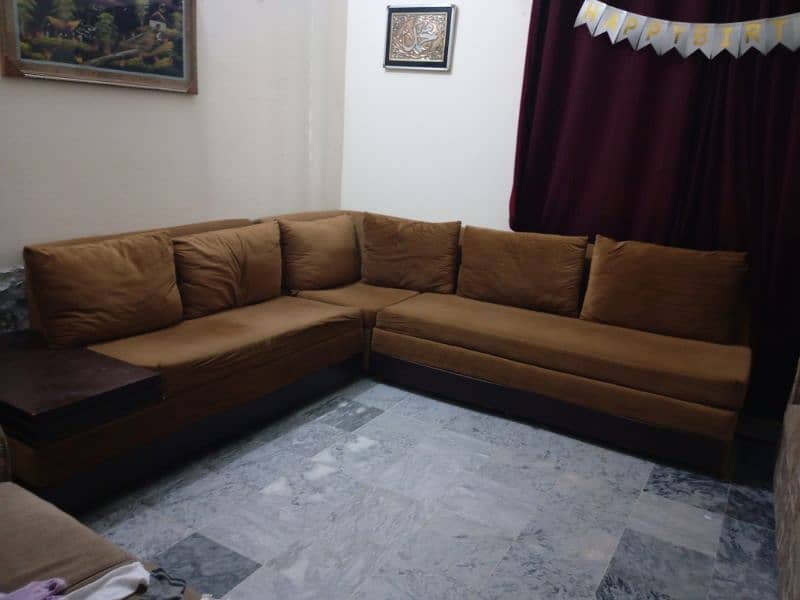 L shape used sofa set 4