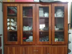 Crockrey cabnet, iron trolly, cupboard