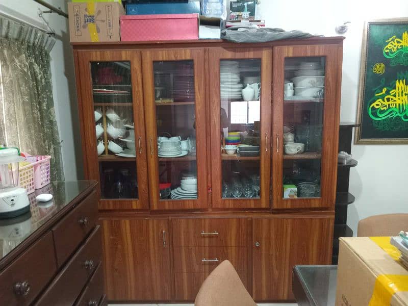 Crockrey cabnet, iron trolly, cupboard 3