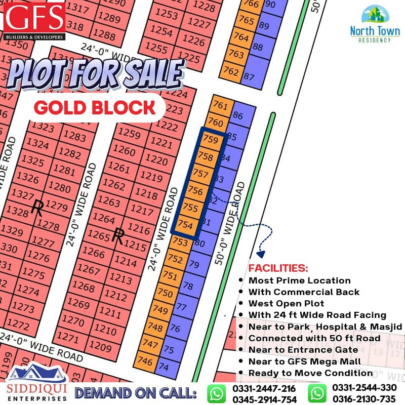 80 sq yards prime location plot sale at North Town Residency phase 01 0