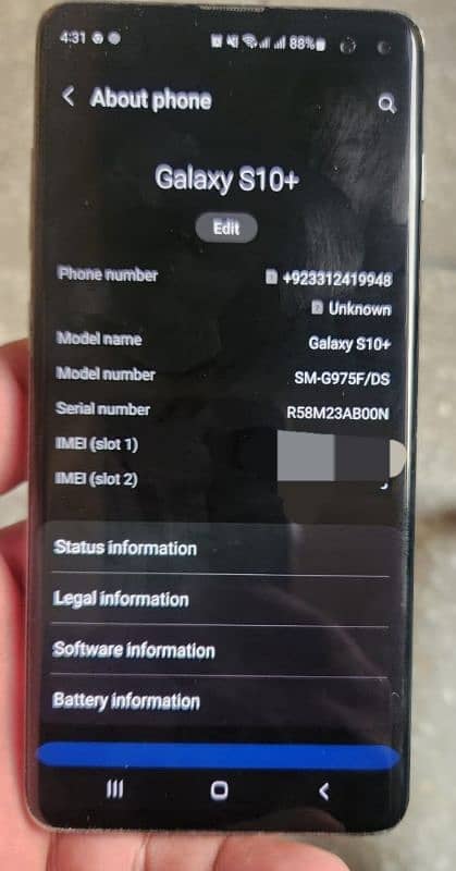 Samsung S 10 plus PTA Official Aproved 6