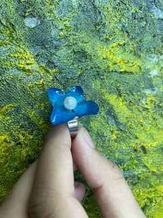 Resin fresh flower rings