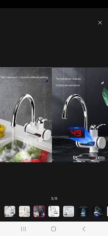 instant hot water tap with pipe electric 1