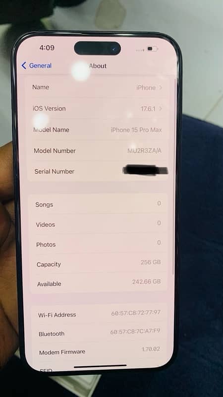 Iphone 15 pro max 256  hk veriant blue  non unlocked with box 1