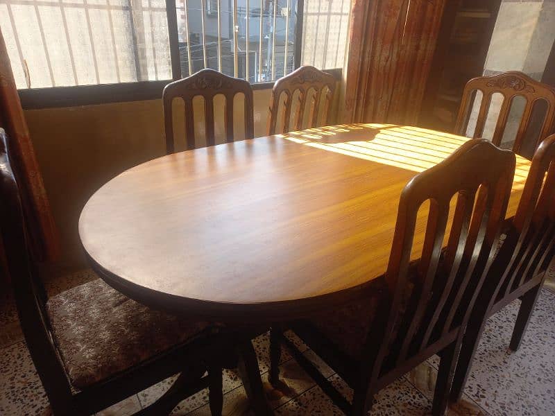 wooden dining table 6 seater 0