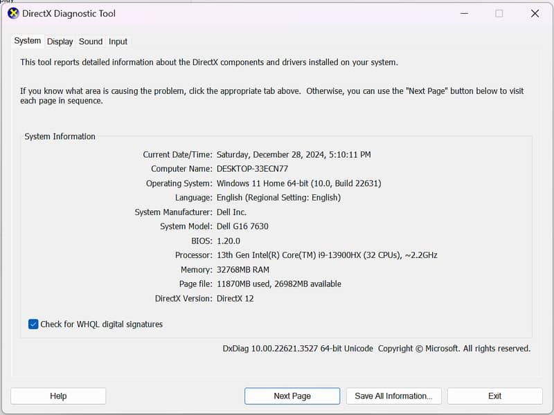 Dell G-16 7630 (RTX 4070, I9-13900HX(24 Cores), 32gb Ram, 2TB SSD) 11