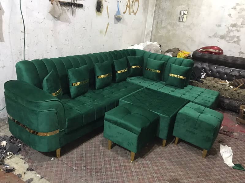 L-shape sofa set/Corner sofa for sale/7 Seater sofa with stool 1