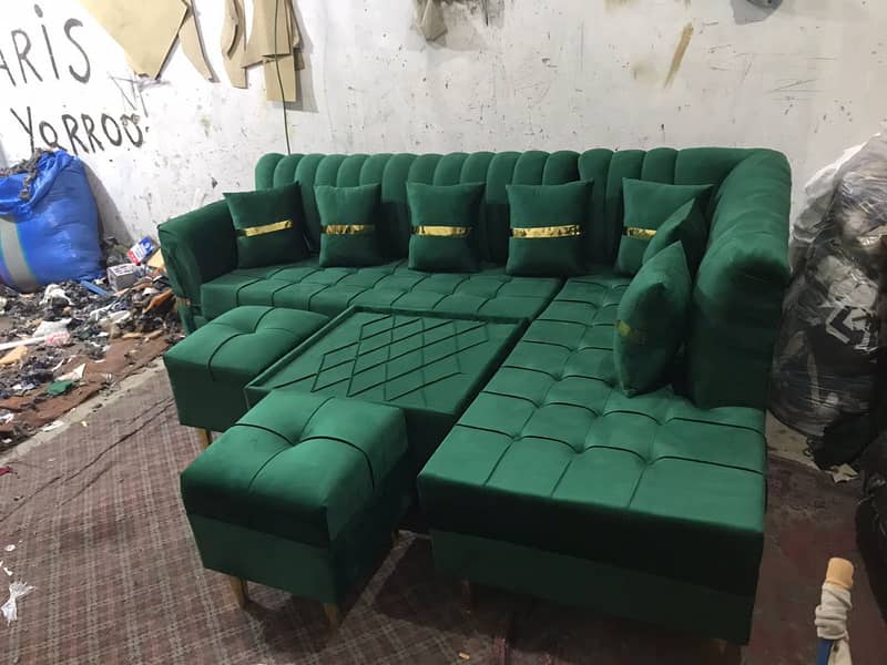 L-shape sofa set/Corner sofa for sale/7 Seater sofa with stool 2