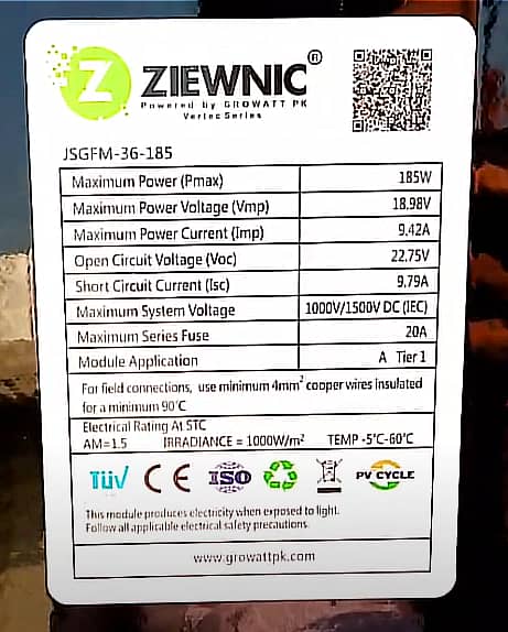 Ziewnic 185Watt Solar Panels For Sale 5