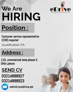 Call Center Job / Customer Services Male / Female