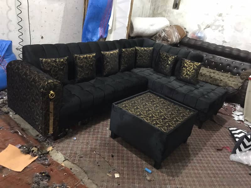 L-shape sofa set/Corner sofa for sale/7 Seater sofa with stool 4