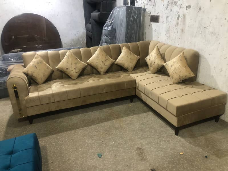 L shape sofa set / Corner sofa / Velvet sofa / 7 Seater sofa Set 6