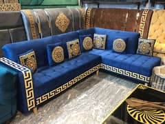 L shape sofa set / Corner sofa / Velvet sofa / 7 Seater sofa Set