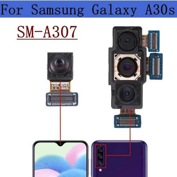 Samsung A30s 4/64 parts front and back camera for sale 3