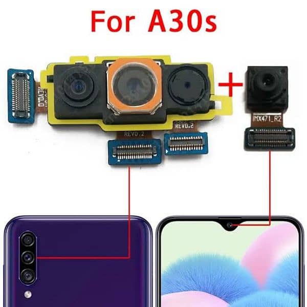 Samsung A30s 4/64 parts front and back camera for sale 4