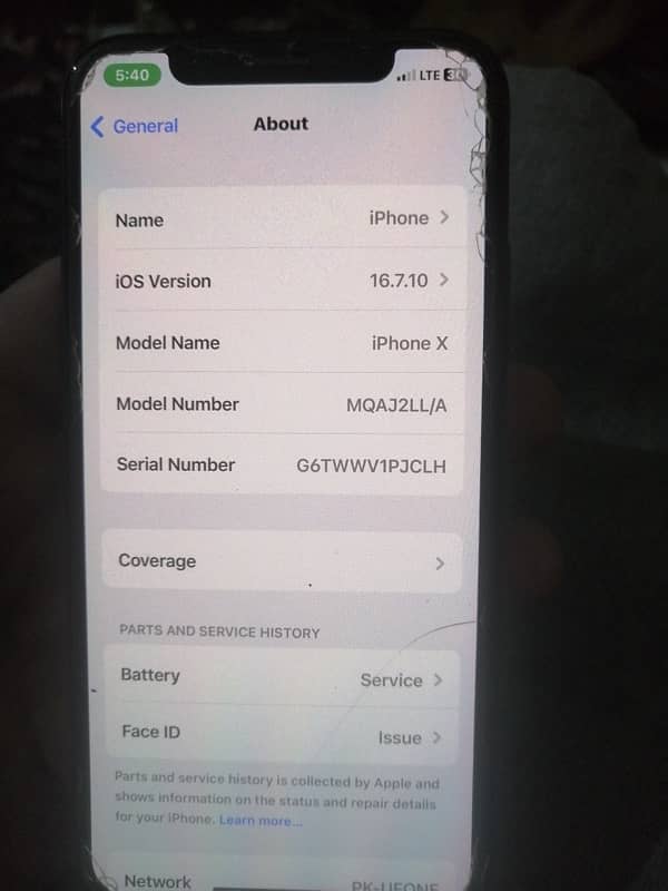 iphone X 64GB PTA approved 3