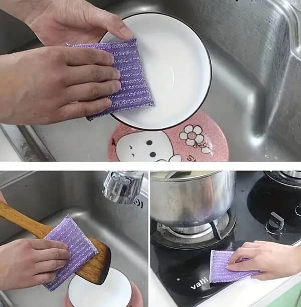 4 pieces Cloth Brush Dishcloth Brush Dish Artifact Kitchen Cleaning 0