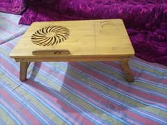 wooden computer table with fan