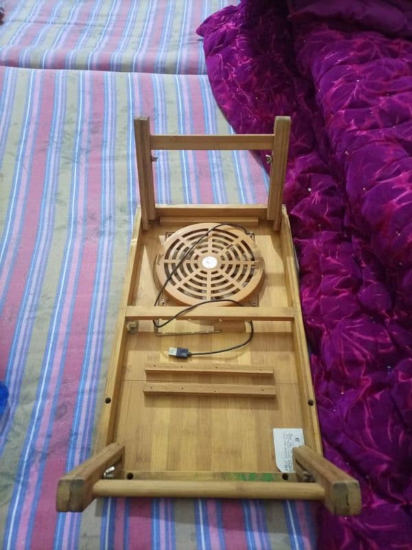 wooden computer table with fan 1