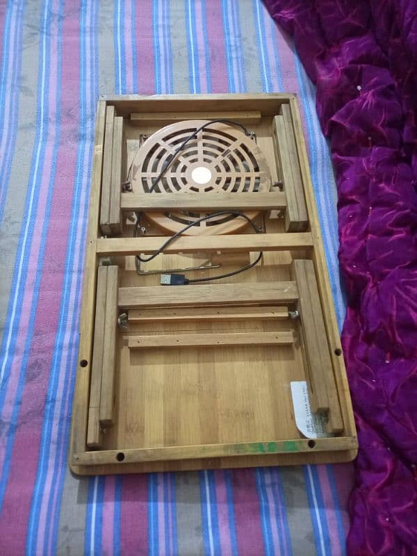 wooden computer table with fan 2