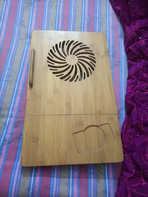 wooden computer table with fan 3