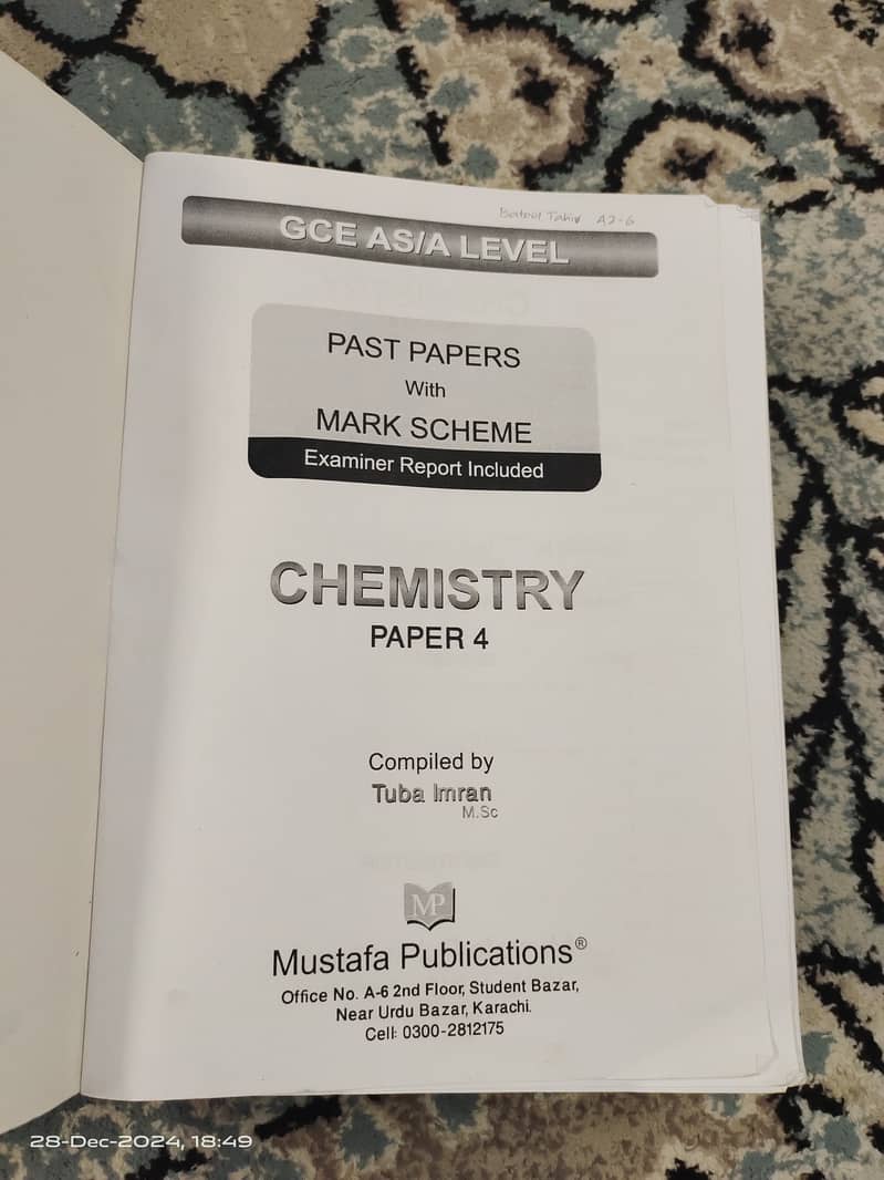 CHEMISTRY PAST PAPERS WITH MARK SCHEME - P4 2