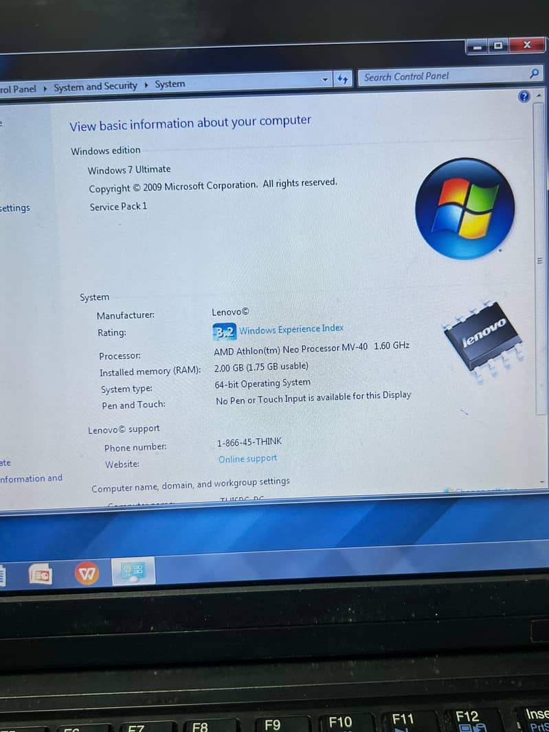 Lenovo Thinkpad X100e Window 7 Supported 2gb Ram (best for small task 1