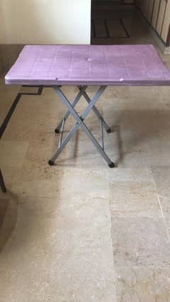 plastic table and chairs